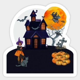 Halloween haunted house Sticker